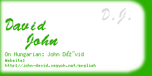 david john business card